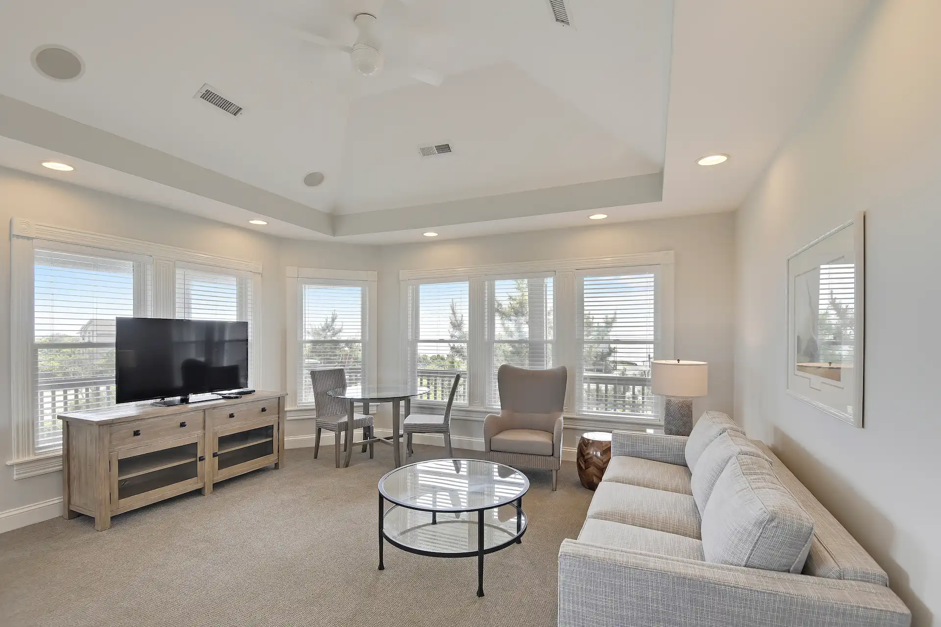 Interior view of the living room in the Griggs 3 Bedroom Residence