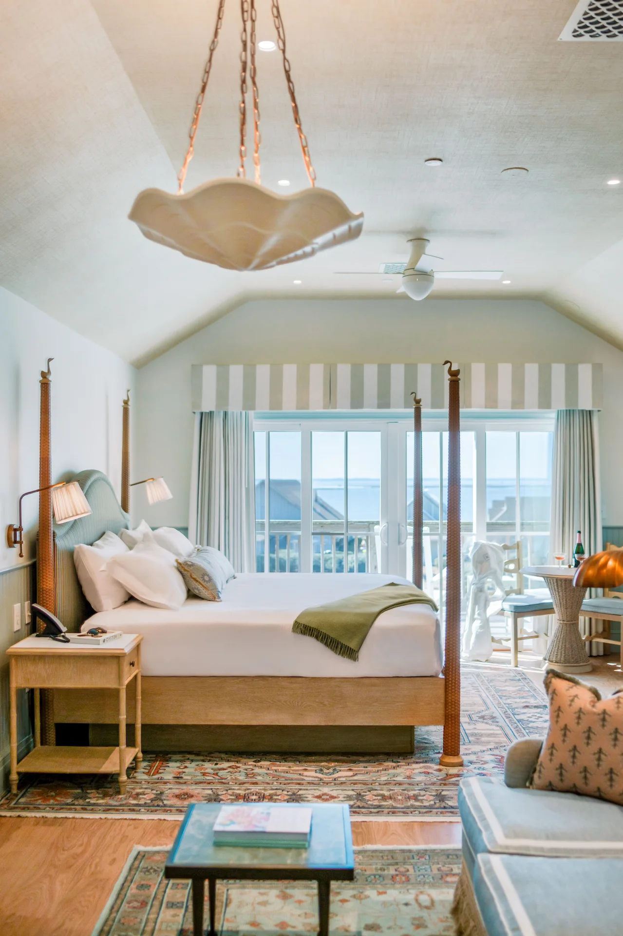 Bright and spacious 'Ocean Studio' room, beautifully decorated in the northern style at the Sanderling Hotel.