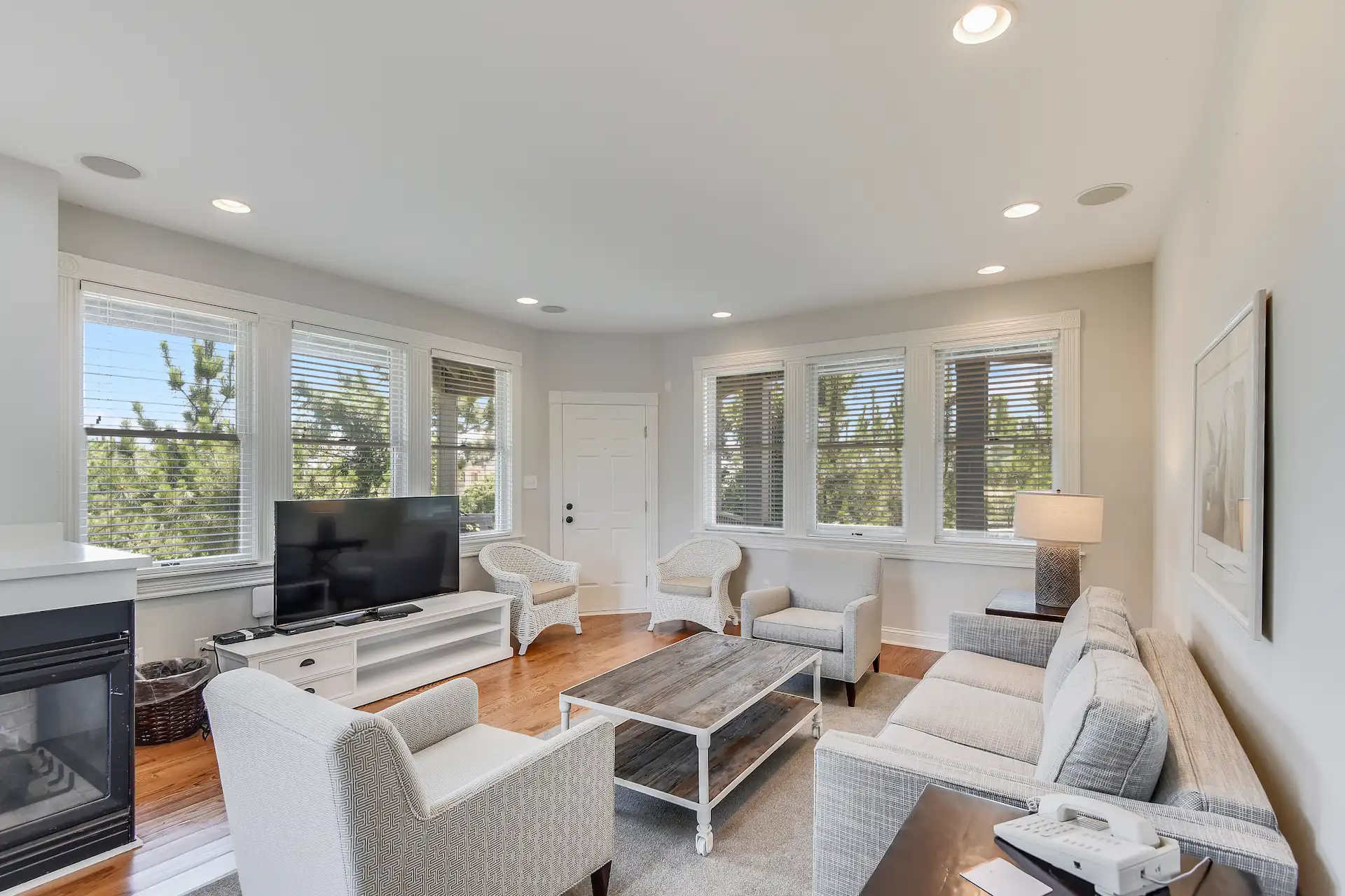 Cozy living room in the Swan 3 Bedroom Residence with natural light