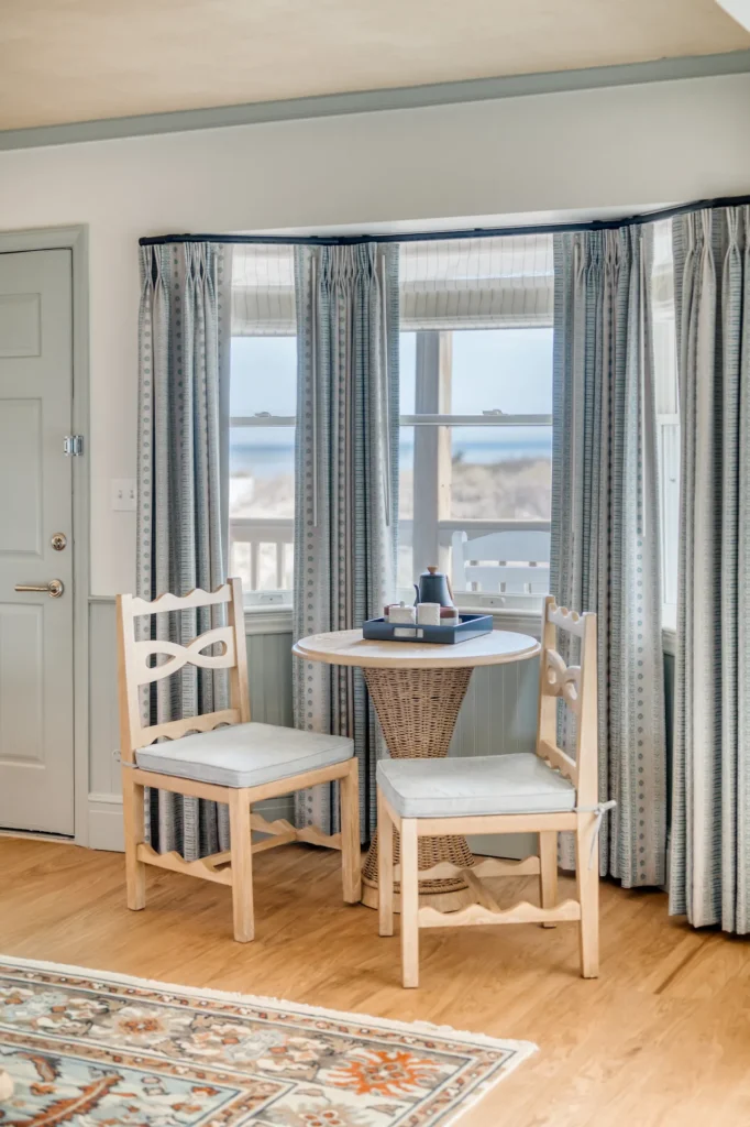 Elegant table setting in the enhanced room design at The Sanderling Hotel